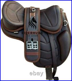 Brown Leather Softy Treeless Horse Saddle With Free Girth