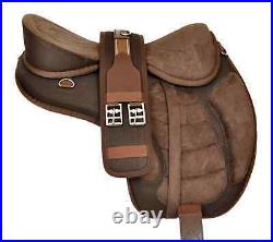 Brown Treeless Freemax Synthetic Horse Tack Saddle with Girth (Sizes 10 19)