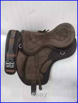 Brown Treeless Freemax Synthetic Horse Tack Saddle with Girth (Sizes 10 19)