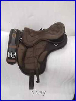 Brown Treeless Freemax Synthetic Horse Tack Saddle with Girth (Sizes 10 19)