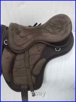 Brown Treeless Freemax Synthetic Horse Tack Saddle with Girth (Sizes 10 19)