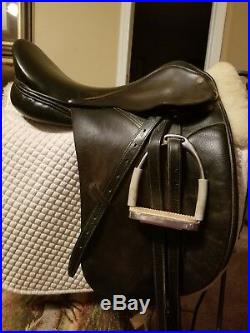 Collegiate Dressage Saddle, Roma Pad, Stirrups And Leathers, plus girth