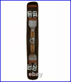 Comfortable Dressage Girth Elasticated Both Ends Brown 20 to 34 Free Shipping