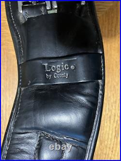 County Logic Anatomic Black Leather Dressage Girth-24in
