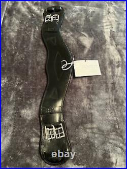County Logic Anatomic Black Leather Dressage Girth-24in-Used Once