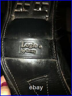 County Logic Black Leather Anatomical Dressage Girth, 32