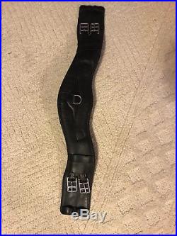 County Logic contour black leather dressage girth 25 buckle to buckle
