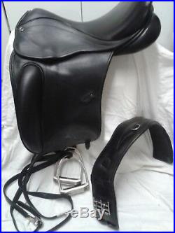 County Saddle, 17.5 wide Perfection with leathers, irons, and girth included