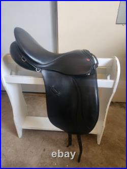 Courbette Berina Dressage Saddle 17.5 Wide Black Leather Excellent Condition USA