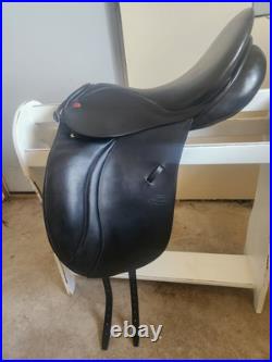 Courbette Berina Dressage Saddle 17.5 Wide Black Leather Excellent Condition USA