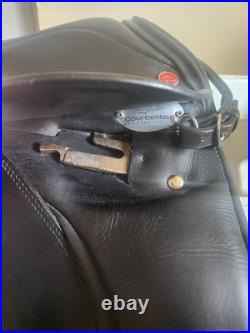 Courbette Berina Dressage Saddle 17.5 Wide Black Leather Excellent Condition USA
