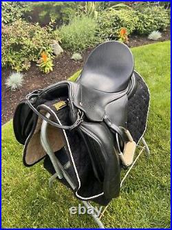Custom 17 1/2 Schleese Dressage Saddle Comes With Girth, Irons And Leathers