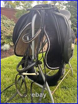 Custom 17 1/2 Schleese Dressage Saddle Comes With Girth, Irons And Leathers