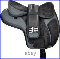 Dark Gray Treeless Freemax Synthetic Horse Tack Saddle with Girth All Sizes