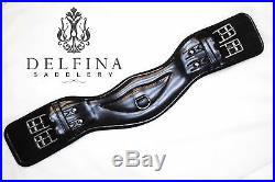 Delfina Anatomical Shoulder Relief Black Leather Dressage English Girth 24