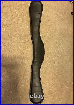 Dresch Contoured Anatomical Black Leather Dressage Girth with Elastic 28 70 cm