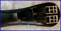 Dressage Girth Black 33 Leather by Prestige with Elastic used