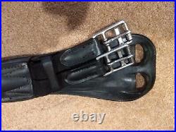 Dressage Girth, Euro American Saddlery, Wide, 8x36, French Leather, BLACK