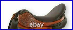 Dressage Leather hand carved Saddle size 17.5 inch With girth, stirrup leather