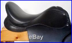 Dressage Saddle Black Premium Leather 18 Pkg-4pc Bridle Leather Irons Girth