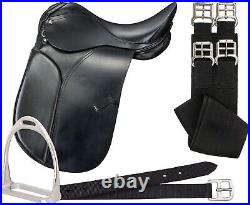 Dressage Saddle Only or Package Silver Fox Leather Black 16,17 or 18