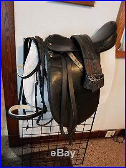 Dressage Saddle Set Saddle Bridle Leathers Girth Reins Pad