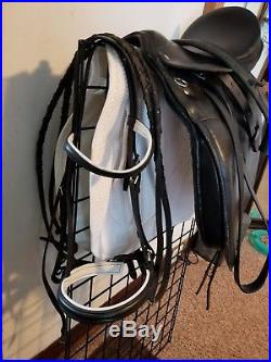 Dressage Saddle Set Saddle Bridle Leathers Girth Reins Pad