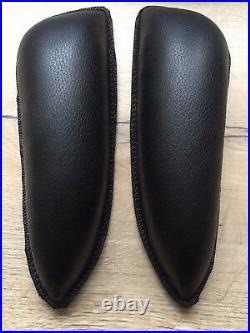 Dressage Saddle XL knee Blocks Rolls Black VELCRO Backed Leather Equitek