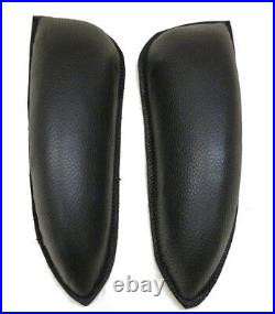 Dressage Saddle XL knee Blocks Rolls Black VELCRO Backed Leather Equitek