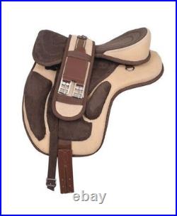 English All Purpose Horse Saddle Synthetic FREEMAX Treeless Suede Tack Size10-18