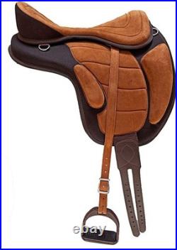 English All Purpose Synthetic FREEMAX Horse Saddle Treeless Suede Tack Size10-18