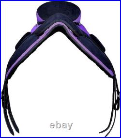 English All Purpose Synthetic FREEMAX Horse Saddle Treeless Suede Tack Size10-18