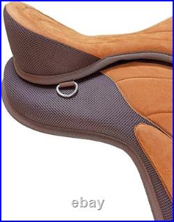 English All Purpose Synthetic FREEMAX Horse Saddle Treeless Suede Tack Size10-18