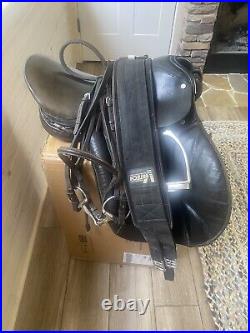 English Dressage/AP Saddle With Bridle, Reins, Snaffle Bit, Girth And Blanket