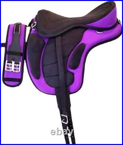 English Treeles Synthetic All Purpose Horse Saddle FREEMAX Suede Tack Size10-18