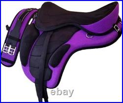 English Treeles Synthetic All Purpose Horse Saddle FREEMAX Suede Tack Size10-18