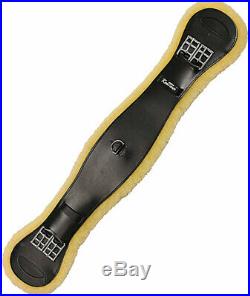 English dressage girth in leather and removable sheepskin, Grand Prix model Kent