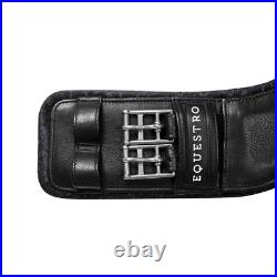 Equestrian Dressage Girth In Shaped Leather With Elastics
