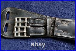 Euro-American Saddlery Padded and Contoured Black Leather girth, 27/65 cm