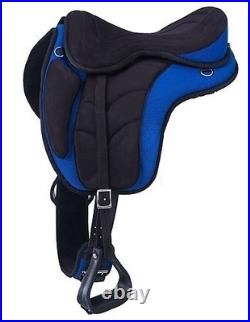 FREEMAX All Purpose Synthetic English Horse Saddle Treeless Suede Tack Size10-18