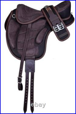 FREEMAX Horse Saddle All Purpose Synthetic Treeless Suede English Tack Size10-18