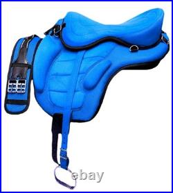 FREEMAX Synthetic Horse Saddle All Purpose English Treeless Suede Tack Size10-18