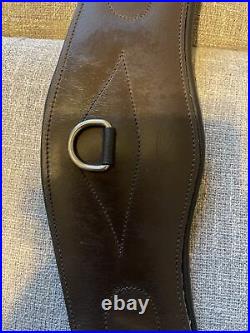 FSS Leather Humane Monoflap Soft Padded Dressage Close Contact Girth Brown 24 26