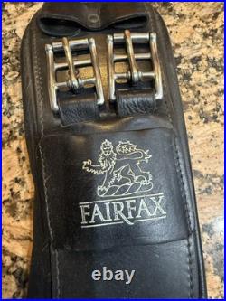 Fairfax Dressage Black Leather Girth Stamped See Measurements In Photos