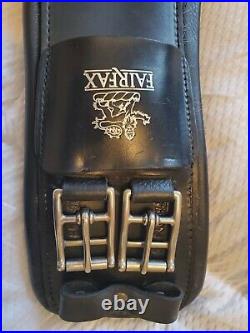 Fairfax Dressage Girth 32 Black Leather Regular Gauge