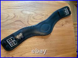Fairfax Dressage Girth Black Leather 29 Buckle To Buckle. Excellent Condition
