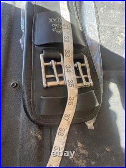 Fairfax Dressage Leather Anatomical Narrow 32 Black Girth