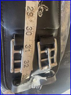 Fairfax Dressage Leather Anatomical Narrow 32 Black Girth