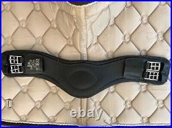 Fairfax Short Girth 24 Black leather, Dressage, Monoflap