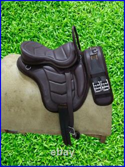 Flexible And Adjustable Treeless Brown And Black Soft Leather Saddle For Horse